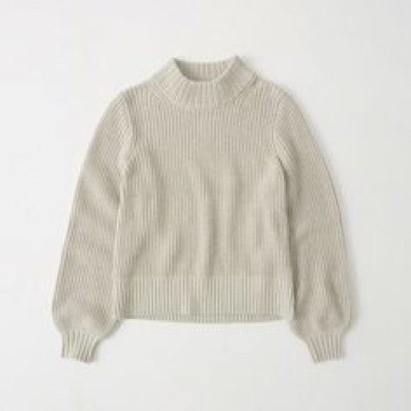 Abercrombie Mock Neck Puff Sleeve 